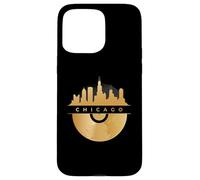 Chicago Skyline, Disque vinyle, Illinois IL, Blues Jazz Coque pour iPhone 15 Pro Max