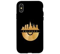Chicago Skyline, Disque vinyle, Illinois IL, Blues Jazz Coque pour iPhone X/XS