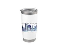 Chicago Skyline Histoire Architecture Voyage Souvenir Gobelet isotherme en acier inoxydable double paroi