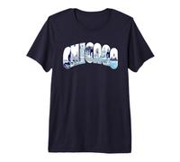 Chicago Skyline Histoire Architecture Voyage Souvenir T-Shirt Haut de Gamme