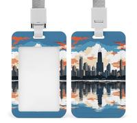 Chicago Skyline Porte-badge en plastique rigide pour cartes de crédit et cartes de proximité