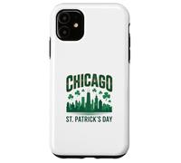 Chicago St Patrick Day Vert Skyline Parade Design Coque pour iPhone 11