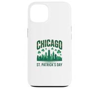 Chicago St Patrick Day Vert Skyline Parade Design Coque pour iPhone 13
