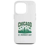 Chicago St Patrick Day Vert Skyline Parade Design Coque pour iPhone 13 Pro