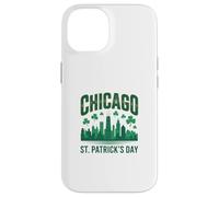 Chicago St Patrick Day Vert Skyline Parade Design Coque pour iPhone 14