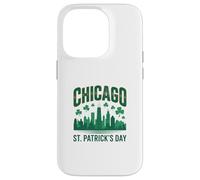 Chicago St Patrick Day Vert Skyline Parade Design Coque pour iPhone 14 Pro