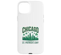 Chicago St Patrick Day Vert Skyline Parade Design Coque pour iPhone 15 Plus