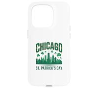 Chicago St Patrick Day Vert Skyline Parade Design Coque pour iPhone 15 Pro