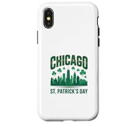 Chicago St Patrick Day Vert Skyline Parade Design Coque pour iPhone X/XS