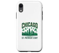 Chicago St Patrick Day Vert Skyline Parade Design Coque pour iPhone XR