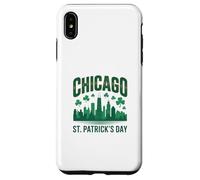 Chicago St Patrick Day Vert Skyline Parade Design Coque pour iPhone XS Max