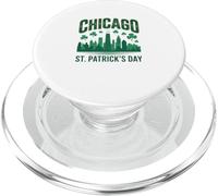 Chicago St Patrick Day Vert Skyline Parade Design PopSockets PopGrip pour MagSafe