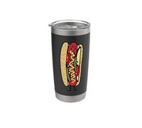 Chicago Style Hot Dog Graines de coquelicot Rouge Gobelet isotherme en acier inoxydable double paroi