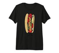 Chicago Style Hot Dog Graines de Coquelicot Rouge T-Shirt Haut de Gamme