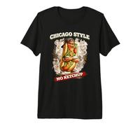 Chicago Style Vintage Hot Dog Maître du Grill Cadeau T-Shirt Haut de Gamme