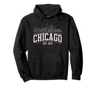 Chicago Tshirt Men Women CG Illinois Il Vintage Rétro Sweat à Capuche
