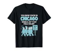 Chicago Vintage 80s Retro Balmy 20F Cold Humor Graphics : T-Shirt