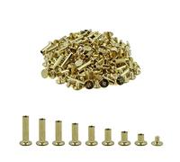 Chicago Vis Fixation en laiton - 80 Pcs 8 tailles M5 x 6-20 mm Rivets à ongles Pour Cuir Ceinture bricolage Décoration, Tige Rondes Ongles Rivet Button Solide Tack pour DIY Réparation Reliure