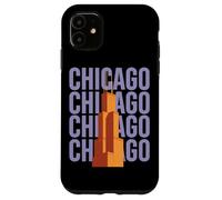 Chicago Willis Tower Skyline Rétro Bloc Lettre Coque pour iPhone 11