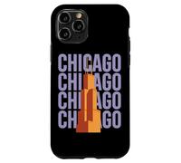 Chicago Willis Tower Skyline Rétro Bloc Lettre Coque pour iPhone 11 Pro