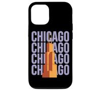 Chicago Willis Tower Skyline Rétro Bloc Lettre Coque pour iPhone 12/12 Pro