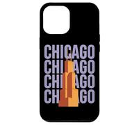 Chicago Willis Tower Skyline Rétro Bloc Lettre Coque pour iPhone 12 Pro Max