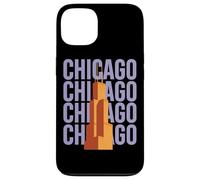 Chicago Willis Tower Skyline Rétro Bloc Lettre Coque pour iPhone 13