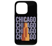 Chicago Willis Tower Skyline Rétro Bloc Lettre Coque pour iPhone 13 Pro