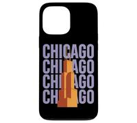 Chicago Willis Tower Skyline Rétro Bloc Lettre Coque pour iPhone 13 Pro Max