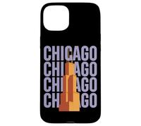 Chicago Willis Tower Skyline Rétro Bloc Lettre Coque pour iPhone 15 Plus