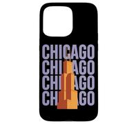 Chicago Willis Tower Skyline Rétro Bloc Lettre Coque pour iPhone 15 Pro Max