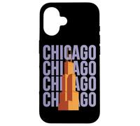Chicago Willis Tower Skyline Rétro Bloc Lettre Coque pour iPhone 16