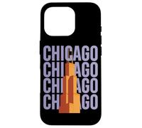 Chicago Willis Tower Skyline Rétro Bloc Lettre Coque pour iPhone 16 Pro