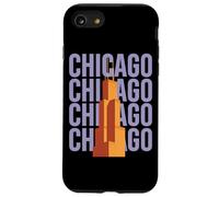 Chicago Willis Tower Skyline Rétro Bloc Lettre Coque pour iPhone SE (2020) / 7/8