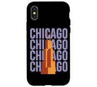 Chicago Willis Tower Skyline Rétro Bloc Lettre Coque pour iPhone X/XS
