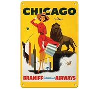 Chicago Windy City Library Poster vintage des années 1950 en métal pour bar, pub, café, 20,3 x 30,5 cm