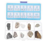 CHICAMPERA 1 Boîte Kit Éducatif de Géologie Spécimens de en Pierre et Plastique pour Garçon et Filles Boîte Organisée pour Apprentissage Interactif et Découverte Scientifique