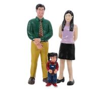 CHICAMPERA 1 Ensemble Figurines Familiales Réalistes pour Maisons de Poupées et Tables de Sable Modèles de Papa Maman et Fille Décoration Miniature Charmante et Polyvalente