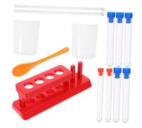 CHICAMPERA 1 Ensemble Set Accessoires Stem pour Expériences Scientifiques Support Éprouvettes Éprouvettes Transparentes Gobelets Doseurs Bâtons de Mélange et Cuillère de Prélèvement Outils