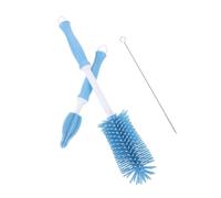CHICAMPERA 1 pièce Brosse de Nettoyage pour Bouteille Silicone Rotative avec Support Outil de Nettoyage pour Biberon Bleu