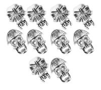 CHICAMPERA 10 Pièces Accessoires pour Cheveux Tressés en Alliage Motifs Anciens, Perles à Grands Trous pour Décoration de Tresses Style Rétro, Usage Quotidien
