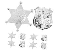CHICAMPERA 10 Pièces jouets de jeu de rôle pour jeu de rôle de flic Accessoire de cosplay jeu de rôle policier plaque de policier goupille portative d'insigne abdos Silver