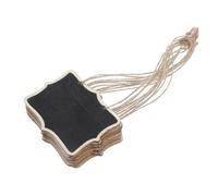 CHICAMPERA 10 Pièces Mini Panneaux Ardoise Bois avec Corde Étiquettes Décoratives Suspendues pour Mariages Foires et Décorations Maison Facile à Écrire et Effacer
