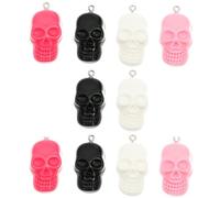 CHICAMPERA 10 Pièces Pendentif en Résine Tête de Mort Halloween pour Fabrication de Bijoux, Résistant et Sûr, pour Bracelets et Colliers Lors de Fêtes Dhalloween Couleur Couleur Aléatoire