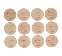 CHICAMPERA 12 Pièces Cartes Bois Double Face pour Photos de Garçon Fille Accessoires pour Immortaliser Moments Précieux Disques Bois