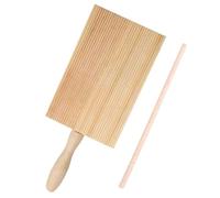 CHICAMPERA 1ensemble Planche à Pâtes Ménagère Bois avec Bâtonnet à Gnocchi Résistant à Usure Outil Pratique pour Fabrication de Gnocchis et Pâtes Maison