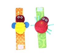 CHICAMPERA 2 pièces Bracelet Hochet Garçon Fille Sensoriel pour avec Forme de Coccinelle et Abeille Strap de Poignet Confortable pour Éveil et Communication Parent Garçon Fille