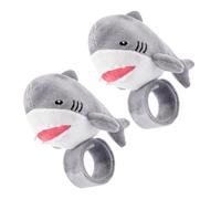 CHICAMPERA 2 pièces Bracelets à Claquer Peluche Requin Accessoire Festif Doux et Résistant pour Garçon Fille Bracelet Amour Animalier pour Fête Anniversaire et Événements Thématiques