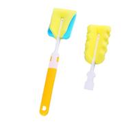 CHICAMPERA 2 pièces Brosse de Nettoyage avec Éponge Souple Goupillon pour Biberons et Tétines Poignée Ergonomique sans Rayure Remplacement Inclus Accessoires de Nettoyage Couleur Aléatoire
