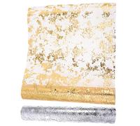 CHICAMPERA 2 pièces Chemin de Table Tulle Doré et Argenté Décoratif pour Mariages et Événements Ambiance Chaleureuse et Joyeuse pour Maison Occasions Spéciales